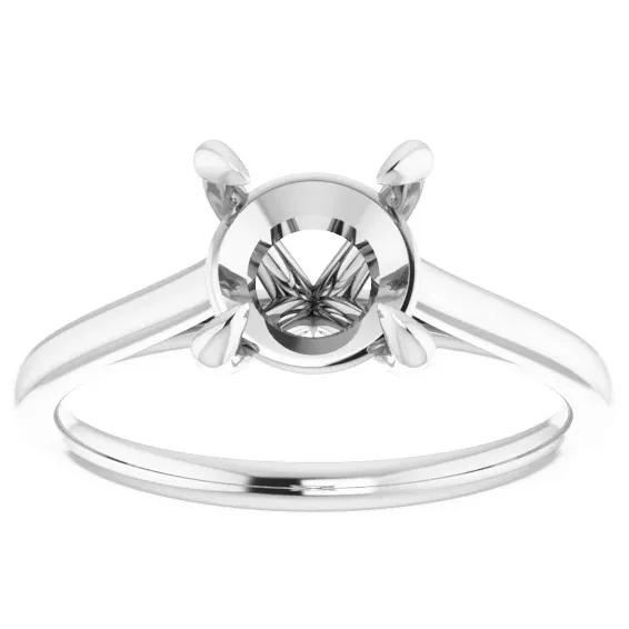 14K White Gold 74mm Round Solitaire Ring Engagement Collections Rings