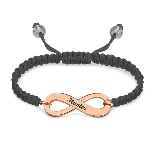 Belbren Bracelets Personalized Infinity Bracelet Engraved Symbol Custom Cord Colors Metal Options