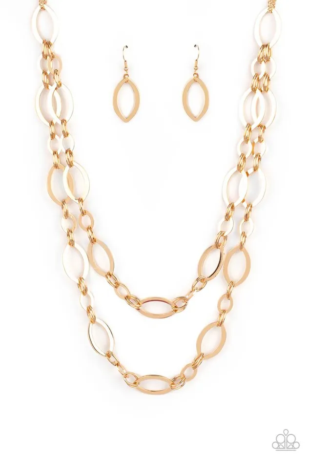 Necklaces Paparazzi Jewelry Paparazzi Necklace The OVALachiever Gold Necklaces Paparazzi Jewelry Paparazzi Necklace The OVALachiever Gold