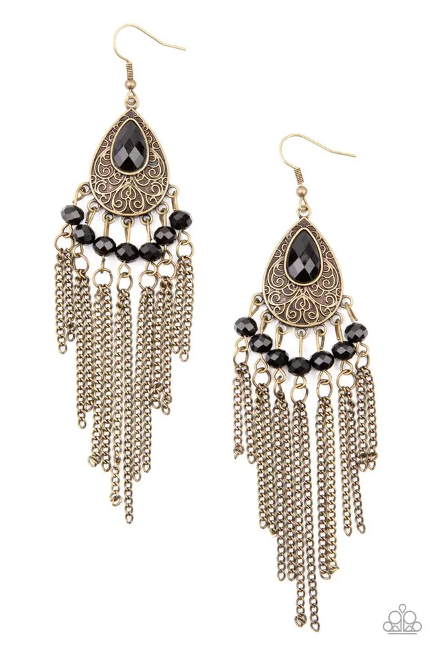 Paparazzi Earring Floating on HEIR Brass Paparazzi Jewelry Earrings