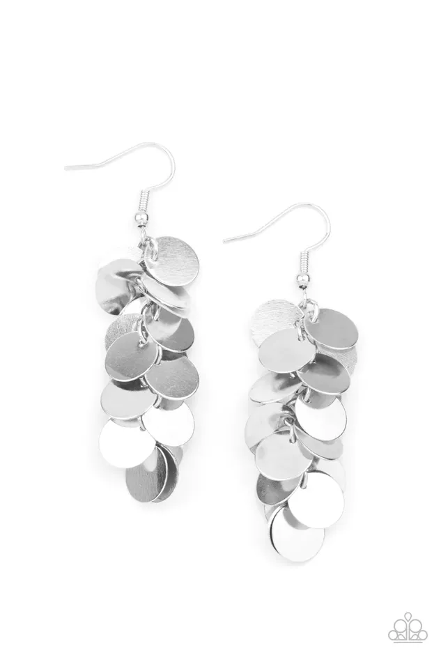 Paparazzi Earring Hear Me Shimmer Silver Paparazzi Jewelry Earrings