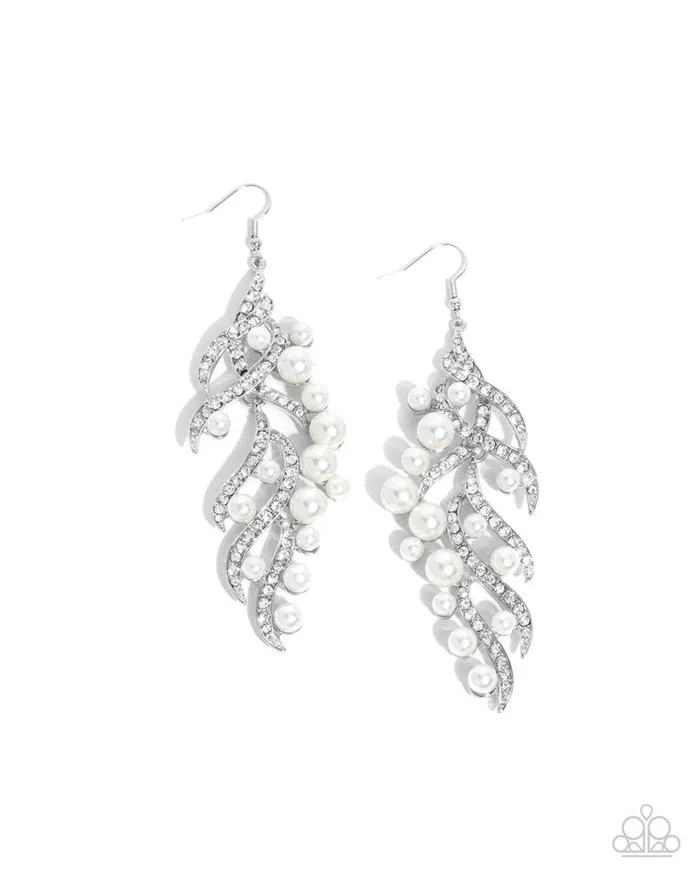 Paparazzi Jewelry Earrings Paparazzi Earring Flourishing Fancy White Paparazzi Jewelry Earrings Paparazzi Earring Flourishing Fancy White