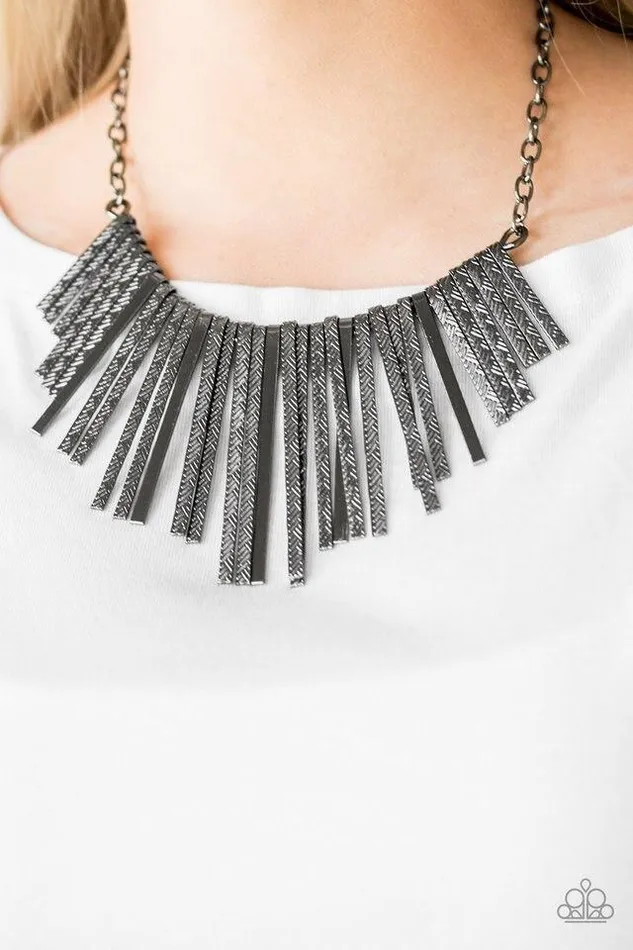 Paparazzi Jewelry Necklaces Paparazzi Necklace Welcome To The Pack Black