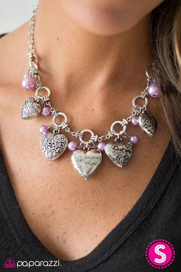 Paparazzi Jewelry Necklaces Paparazzi Necklace With All Your Heart Purple