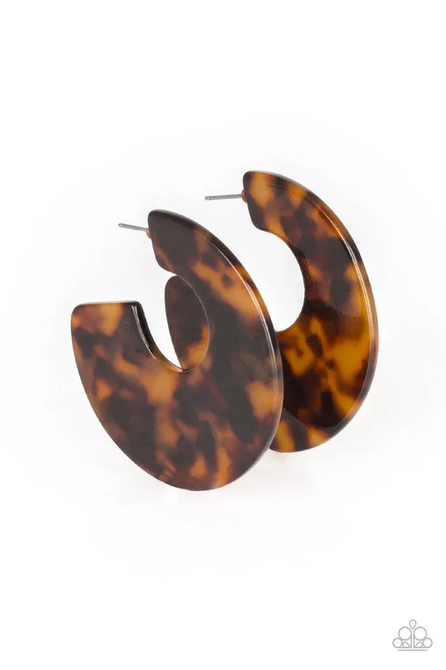 Paparazzi Jewelry Paparazzi Earring Tropically Torrid Brown Earrings