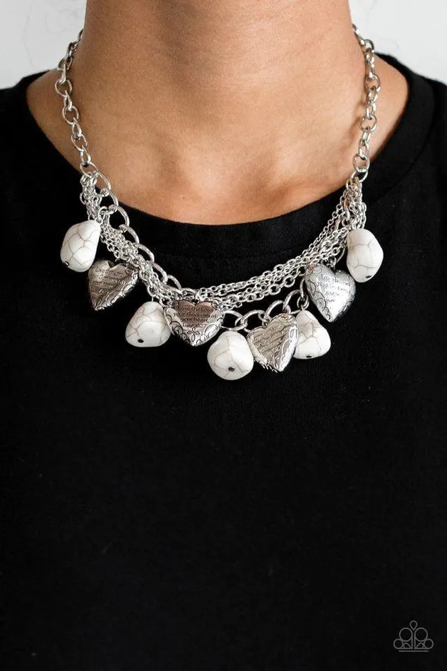 Paparazzi Necklace Change Of Heart White Paparazzi Jewelry Necklaces