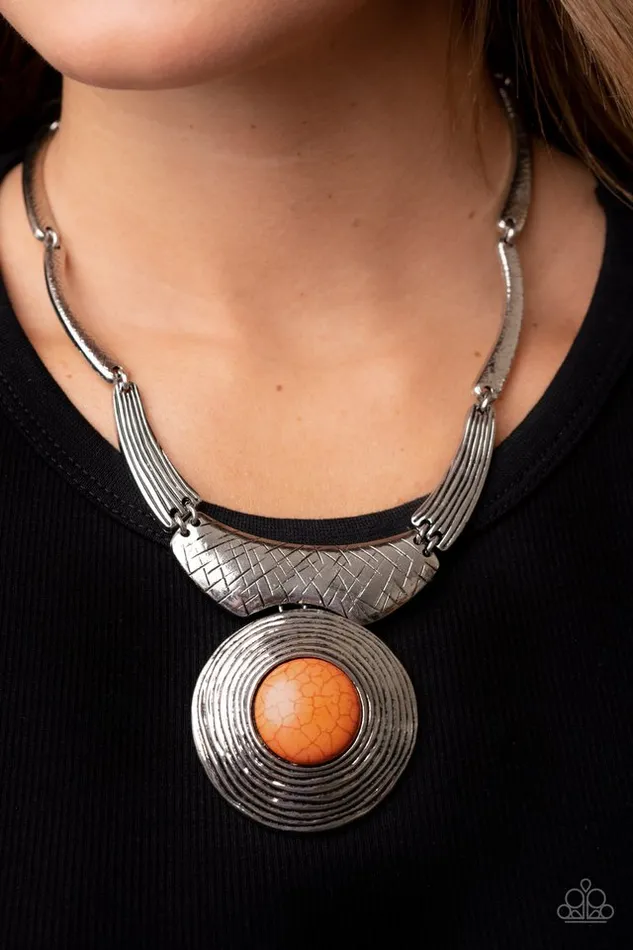 Paparazzi Necklace EMPRESSive Resume Orange Paparazzi Jewelry Necklaces