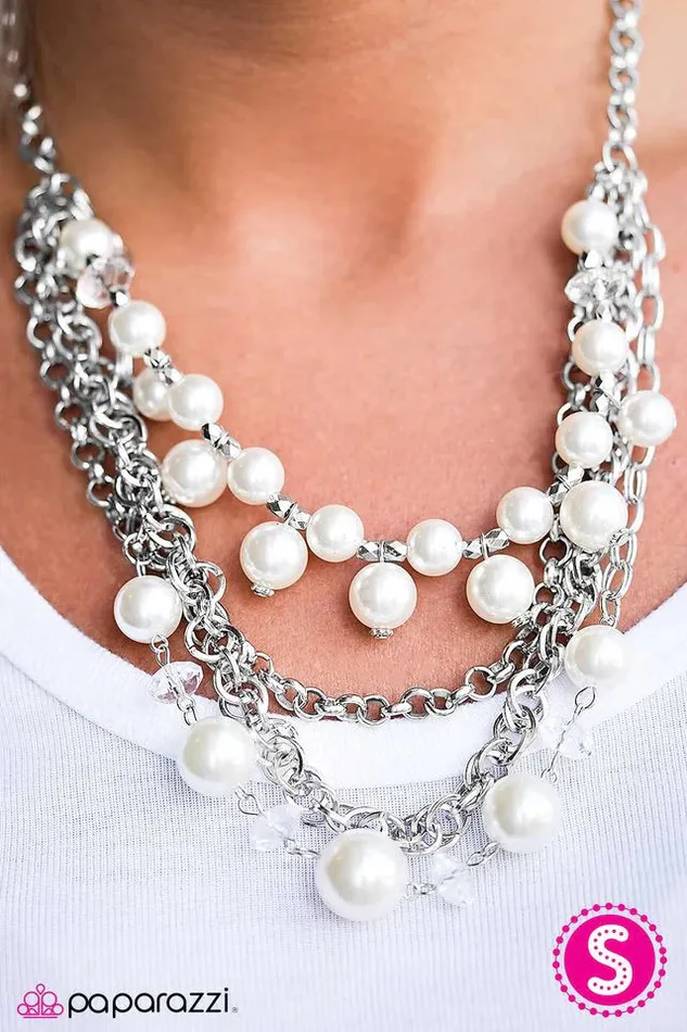 Paparazzi Necklace When On Wall Street White Paparazzi Jewelry Necklaces