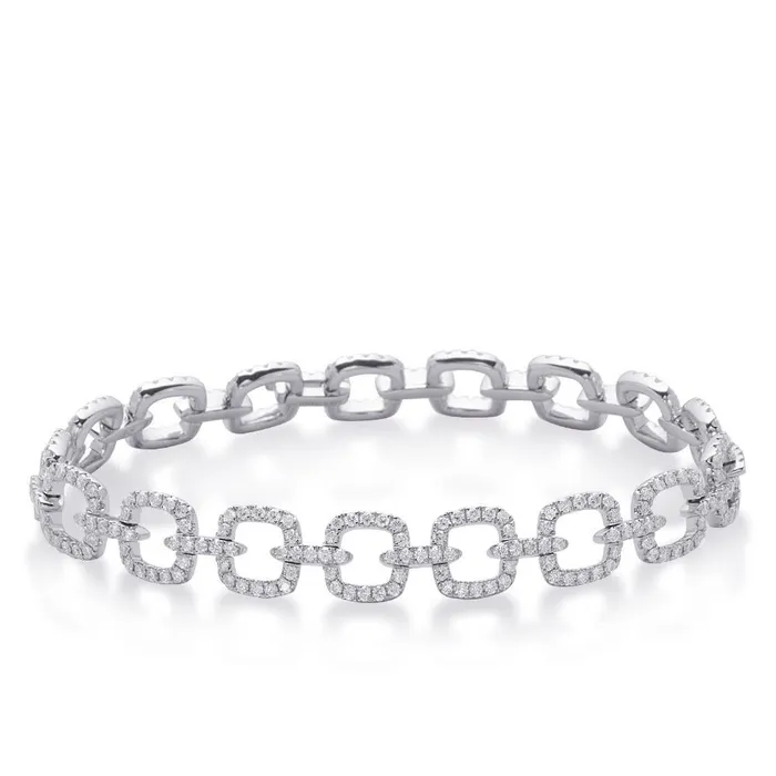22 Ct Sparkling Real Natural Earth Mined Diamond Ladies Bracelet 14K White Gold GB Bracelets