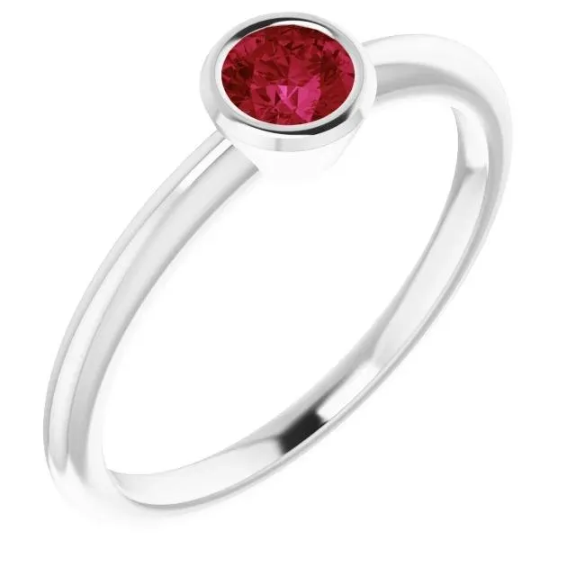 GB Rings Solitaire Ring 075 Carats Burmese Ruby Ladies Jewelry New