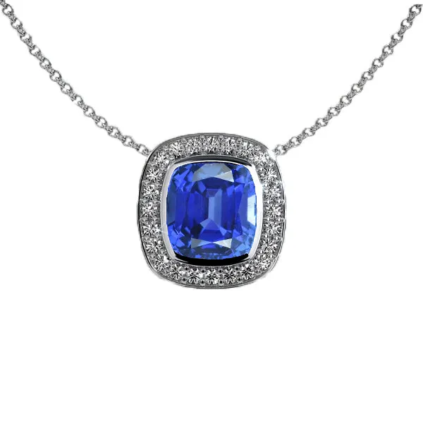 Halo Cushion Gemstone Round Natural Earth Mined Diamond Pendant 14K Gold 350 Carats HarryChadEntcom Necklaces