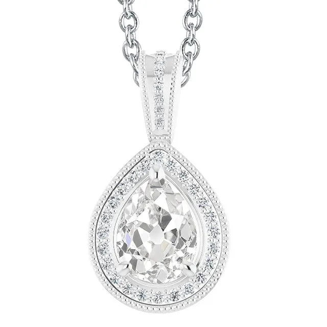 HarryChadEntcom Round Pear Old Miner Halo Genuine Natural Earth Mined Diamond Pendant 450 Carats Gold 14K Necklaces