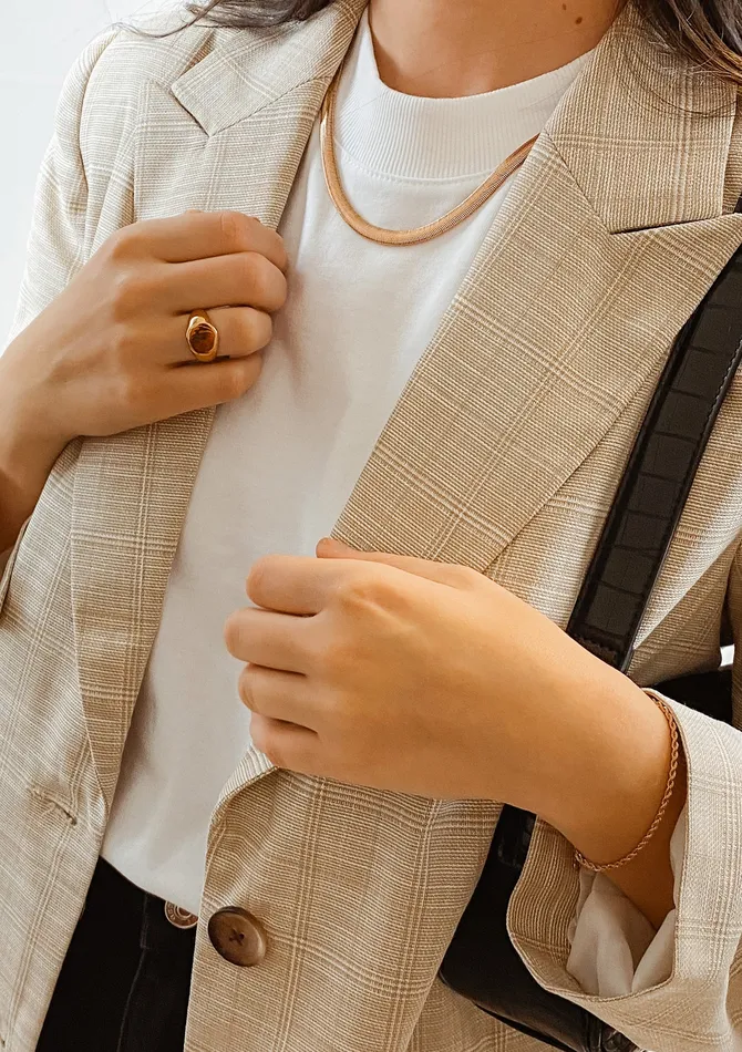 Hey Happiness Necklaces Thick Snake Chain Necklace Rose Gold Hey Happiness Necklaces Thick Snake Chain Necklace Rose Gold