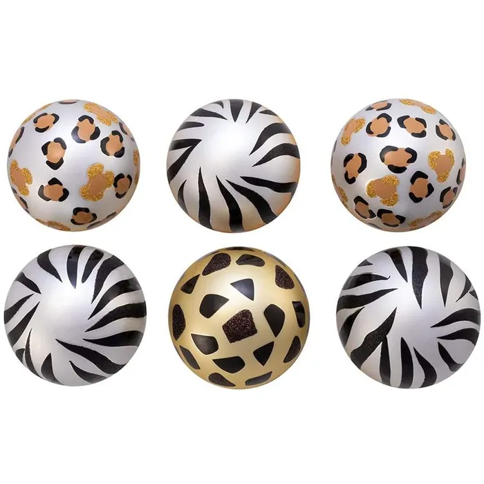 Rings Kurt Adler Kurt Adler 80MM Gold Silver Black Animal Glass Ball Ornaments S6