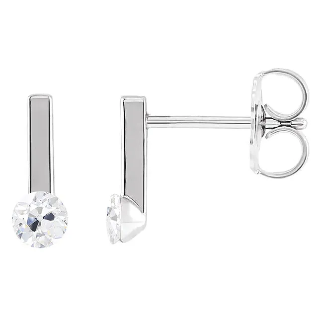 Round Drop Natural Earth Mined Diamond Earrings Old Miner Jewelry 2 Carats Push Backs HarryChadEntcom Earrings
