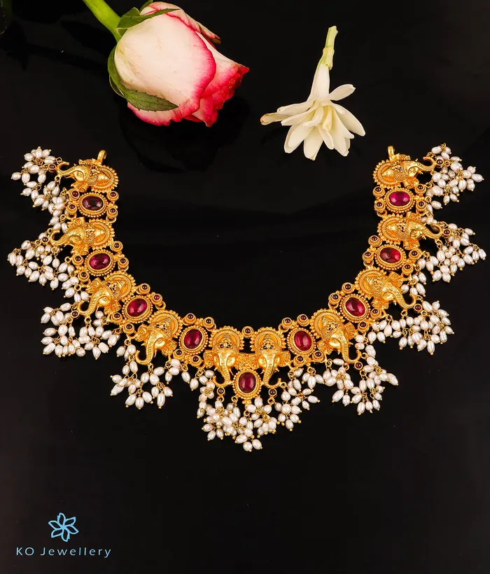 The Gajrup Silver Ganesha Pearl Necklace Silversmith Necklaces
