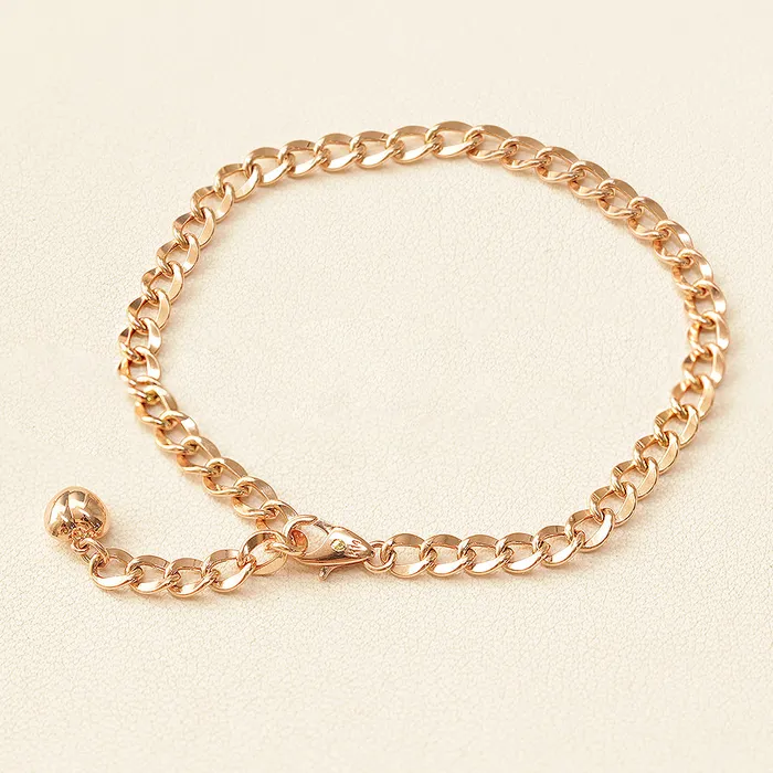 Bracelets MinimalBijoux 14K Gold Hollow Curved Chain Anklet Bracelet