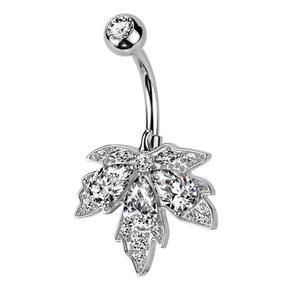 Cannabis CZ Belly Ring Tulsa Body Jewelry Rings