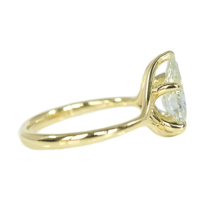 Earrings Anueva Jewelry 151ct Antique Pear Diamond in Low Profile Six Prong Split Shank 14k Yellow Gold