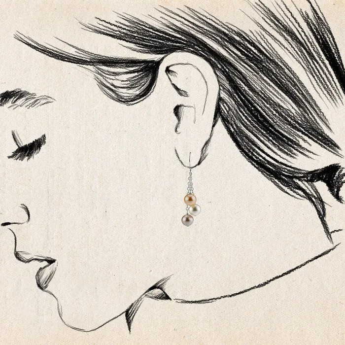 Freshwater Multicolor Pearl Cluster Earrings SPT Earrings