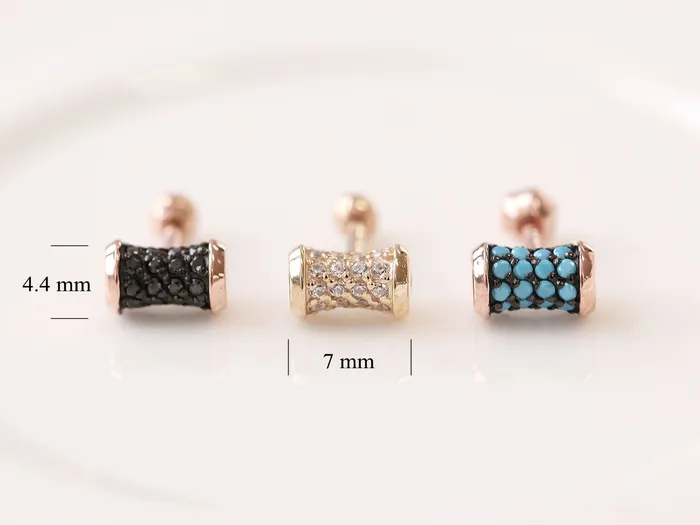MinimalBijoux Earrings 14K Gold Hammer Cartilage Earring 18G16G