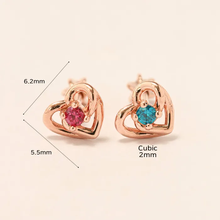 MinimalBijoux Earrings 14K Gold Heart Pretzel Cubic Cartilage Earring 18G16G