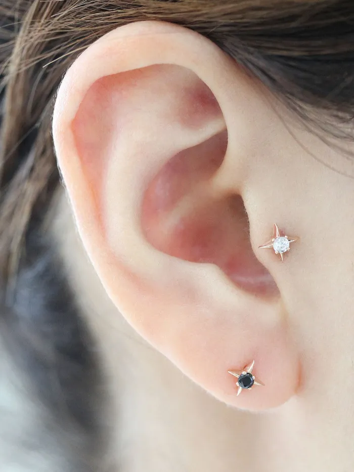 MinimalBijoux Earrings 14K Gold Stud Cartilage Earring 18G16G