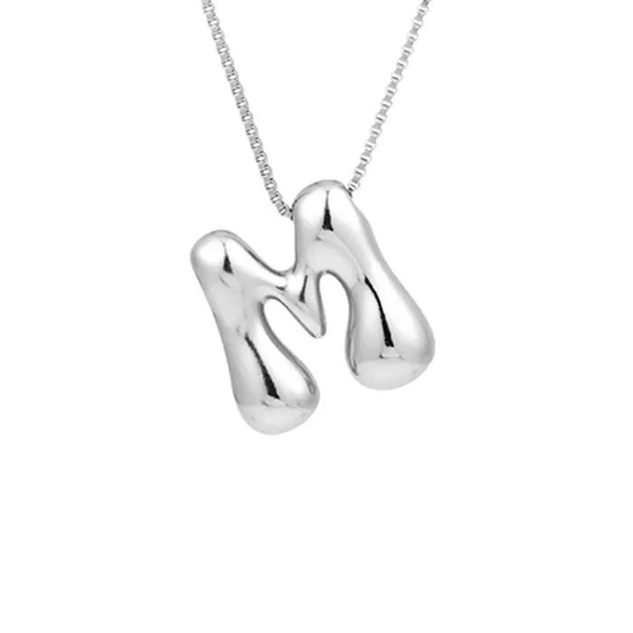 Necklaces Mabel Love Co Balloon Bubble Letter Pendant Necklace