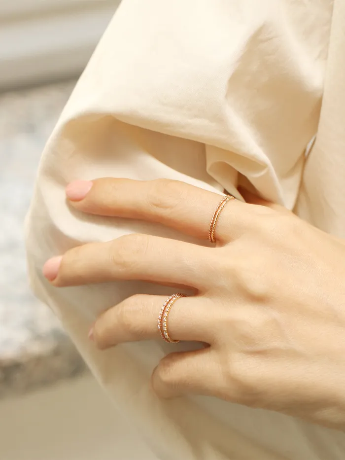 Rings MinimalBijoux 14K 18K Gold Daily Twist Plain Layered Guard Ring