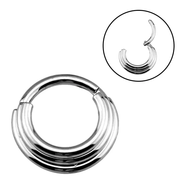 Rings Tulsa Body Jewelry Triple Stack Titanium Hinged Ring