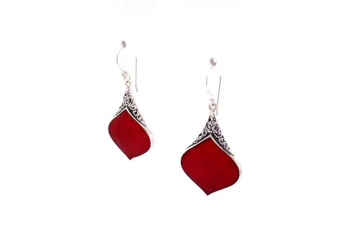Samuel B Earrings Ornate Earrings Coral