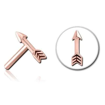 Tulsa Body Jewelry Earrings Arrow Rose Gold Threadless End